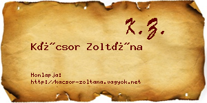 Kácsor Zoltána névjegykártya